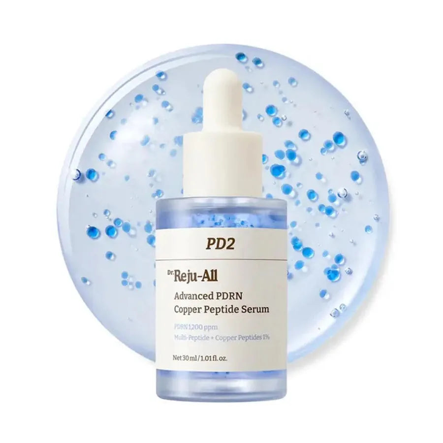Sérum Facial Dr Reju All PD2 PDRN com Peptídeos de Cobre 30ml, Essência em Cápsulas Azuis Micro, Hidratação Profunda…