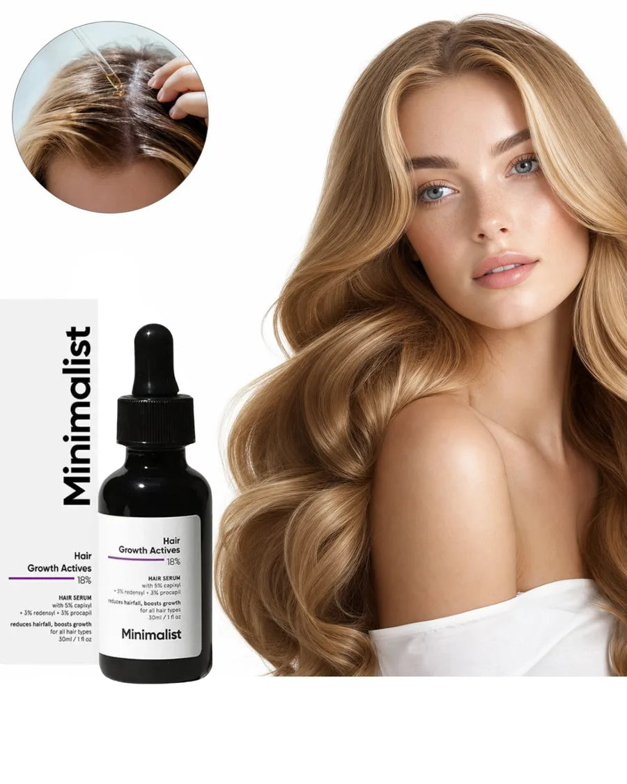 Serum Minimalist 18% para Estímulo de Crescimento e Fortalecimento Capilar - soro natural para reparação e cuidados…
