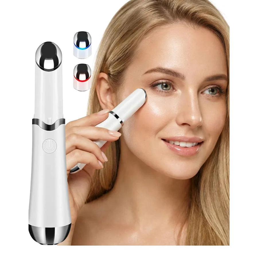 Tera Massageador Elétrico para Área dos Olhos - Aquecimento, Modo Frio, Vibração e Luz LED