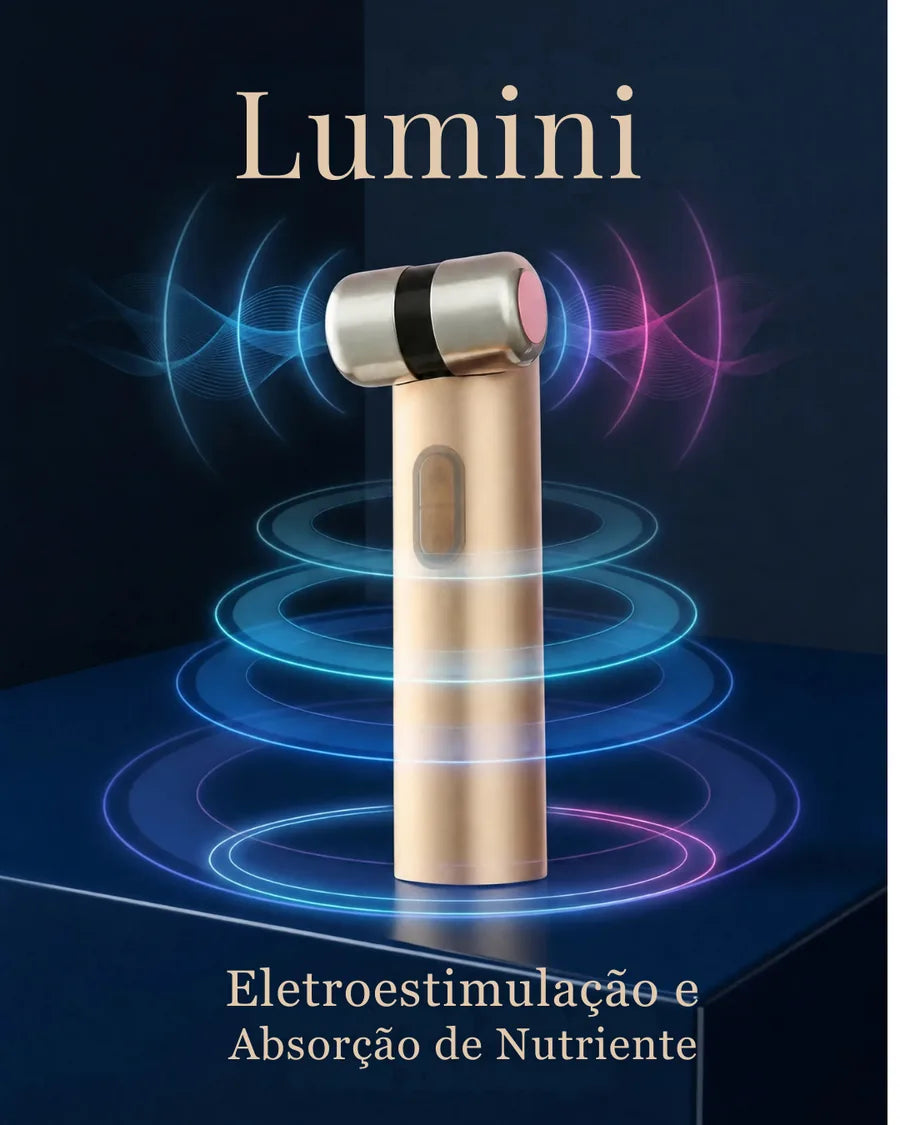 Lumini Massageador Facial Elétrico, Dispositivo de Beleza com Microcorrente e Estimulo a Absorção de Serum para…