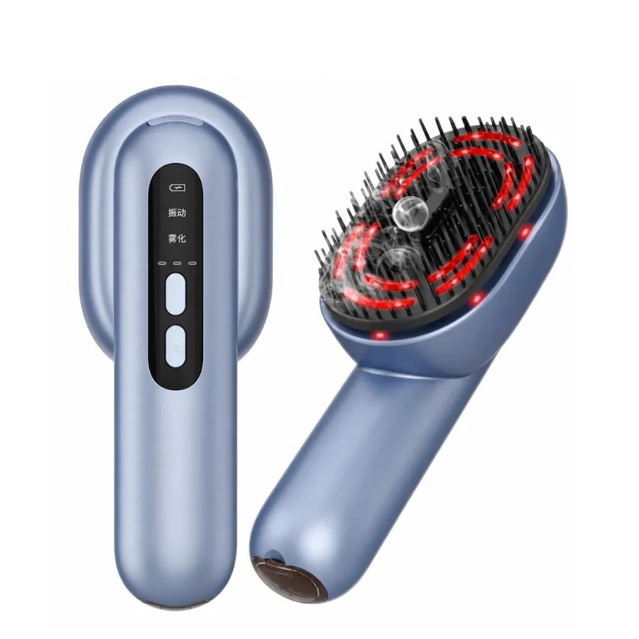 Escova massageadora elétrico para couro cabeludo - Pente de névoa vibratória para crescimento e cuidado do cabelo