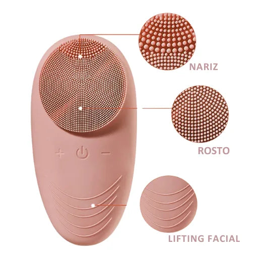 Escova de Limpeza Facial Elétrica de Silicone Jody - À Prova d’Água, Limpeza e Massageador de Poros - foto 2