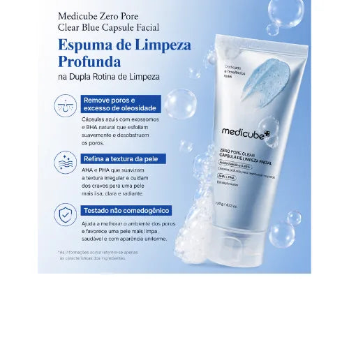 Medicube Zero Pore Cápsula Espuma de Limpeza Facial 120ml - Sabonete Coreano com AHA, BHA e PHA para Poros e Cravos - foto 2