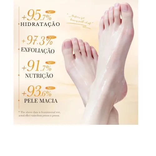 Máscara Esfoliante e Hidratante para Pés com Mel e Leite - 5 Pares para Pele Áspera e Ressecada - foto 2