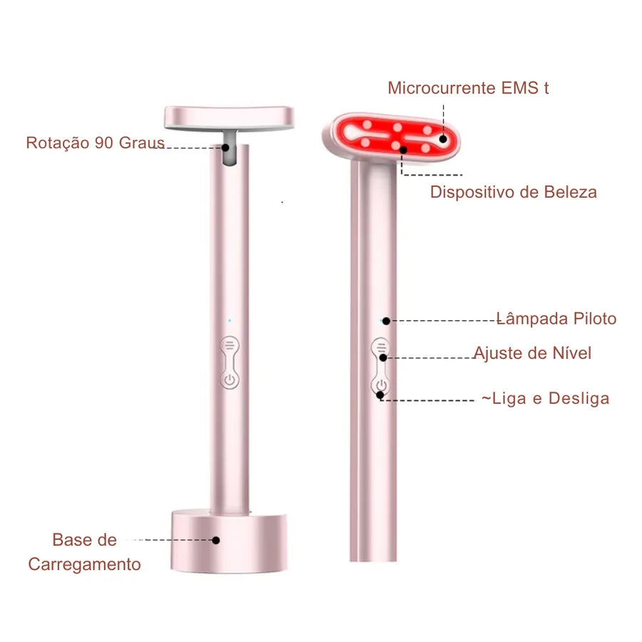 SOLAVY Aparelho Facial com LED de 7 Cores, Vibração e Aquecimento para Rosto e Pescoço - foto 2