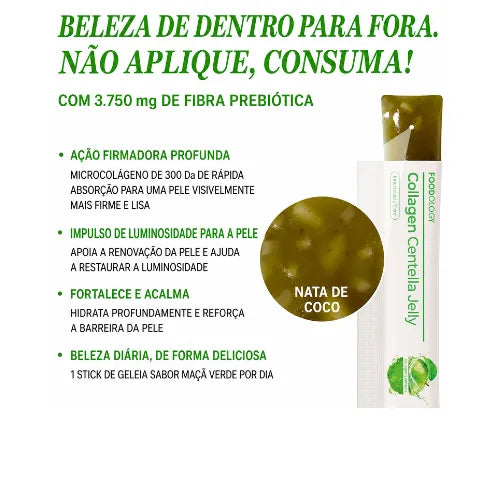 FOODOLOGY Coleology Geleia de Centella com Colágeno, PDRN, Biotina e Ácido Hialurônico - Maçã Verde, 10 Sachês - foto 2
