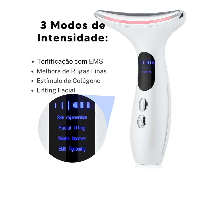 LUMI Aparelho para Pescoço e Rosto com EMS, LED, Vibração, Aquecimento e Função Iônica - foto 2