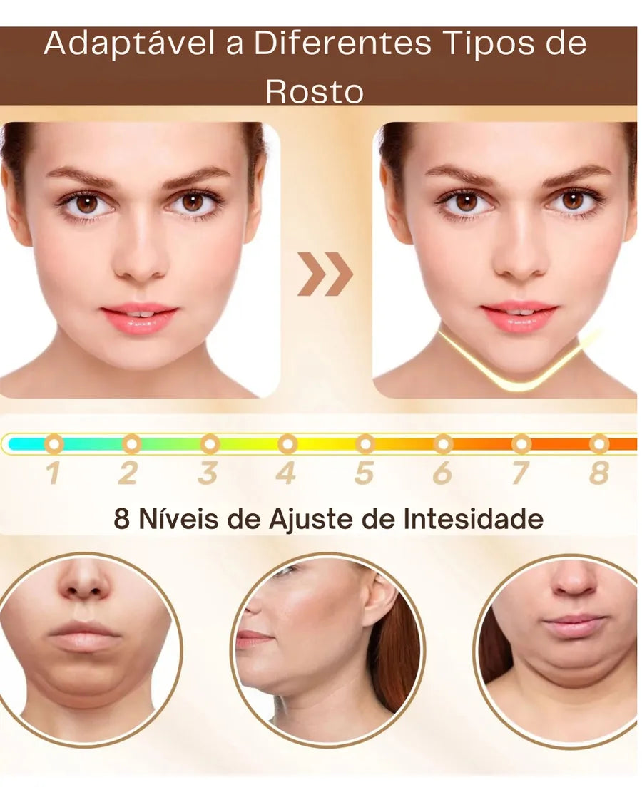 Massageador Facial V-Face com microcorrente EMS, LED e Vibração Lifting e Contorno Face - foto 2