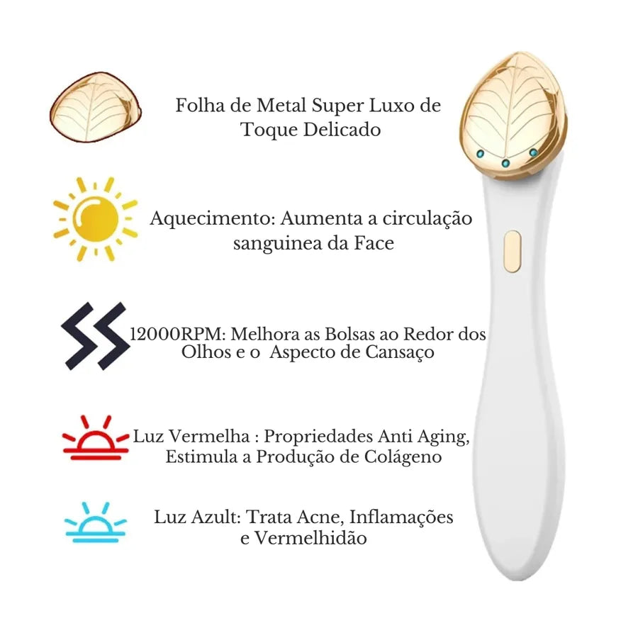 Aparelho Facial KEMOKO com EMS, Luz LED, Vibração e Aquecimento para Firmeza, Luminosidade e Contorno Facial - foto 2