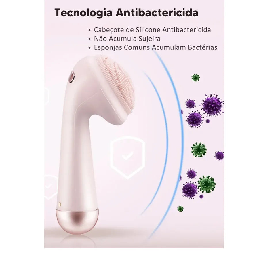 Flower Cleanser - Escova Facial Sônica de Silicone com Vibração e Carregamento USB - foto 2