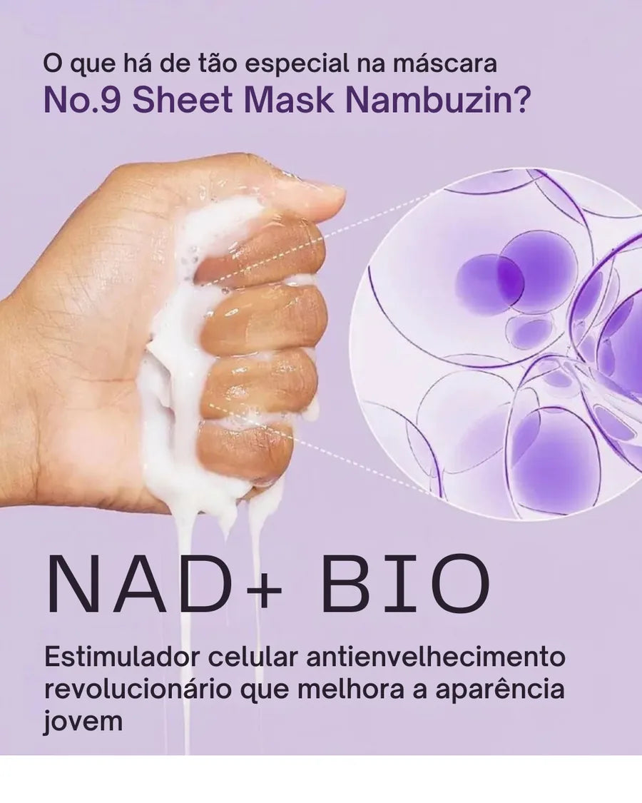 Numbuzin NO.9 NAD + BIO Máscara de Lifting Reparação Profunda Revitalizante Iluminador - foto 2