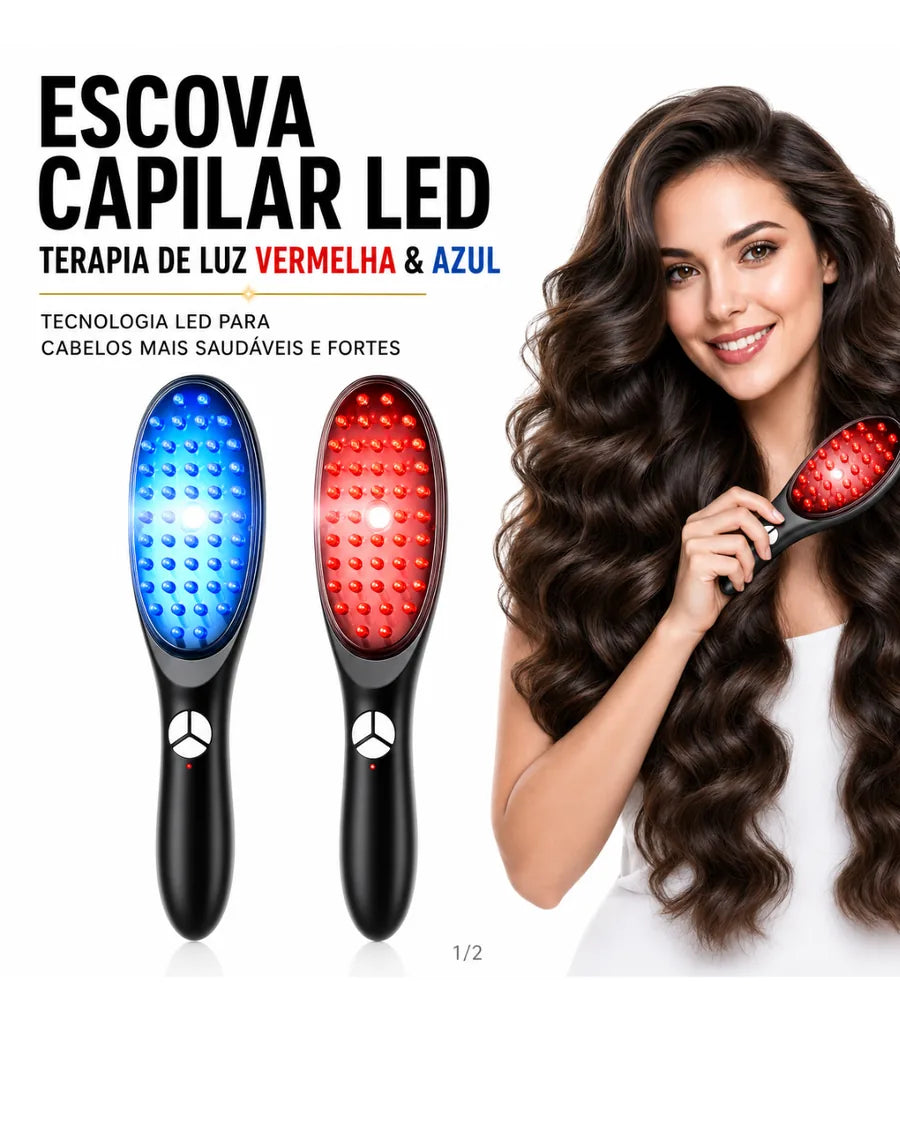 Escova Massageadora Capilar com LED 4 em 1 e Serum Principia para Estimulo de Crescimento e Fortalecimento dos Cabelos - foto 2