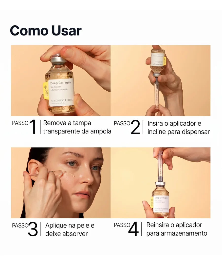 SUNGBOON EDITOR Glow Intensive Silk Peptide Ampoule - Sérum Facial com Peptídeos, Colágeno e Glow Radiante - foto 2