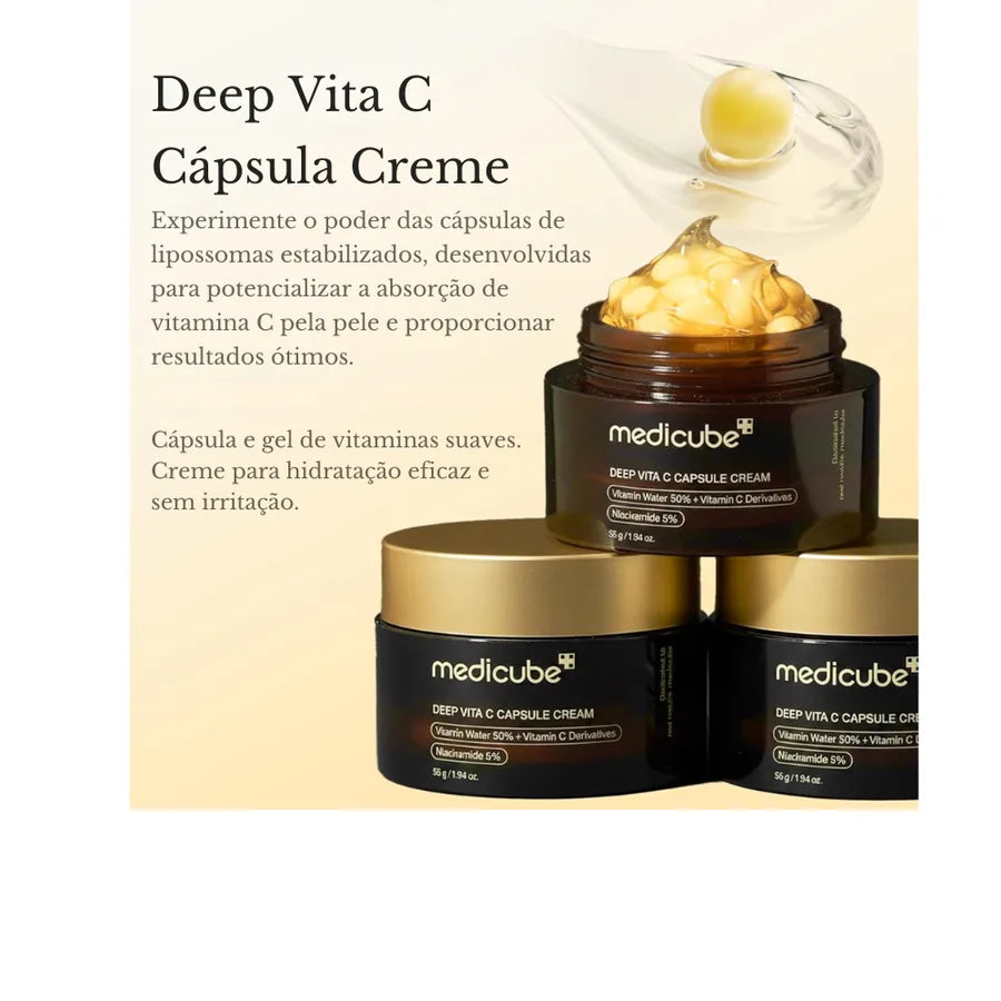 Creme Facial Medicube Deep Vita C Golden Capsule - Vitamina C Pura, Clareamento e Luminosidade - foto 2