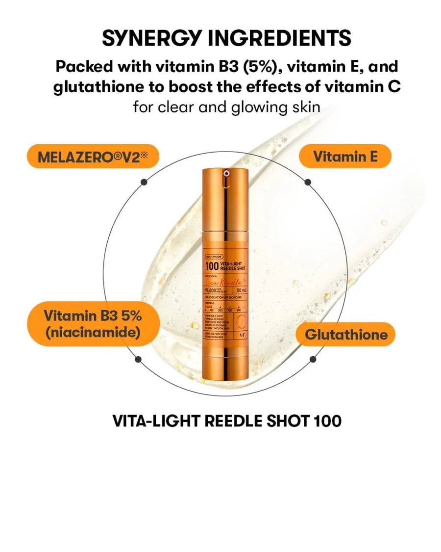 VT Vita-Light Reedle Shot 300 - Sérum Facial com Vitamina C, Niacinamida e CICA Reedle para Luminosidade e Textura… - foto 2