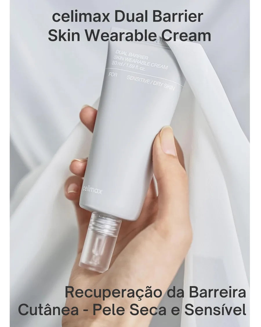 Celimax Dual Barrier Skin Wearable Cream 50ml - Creme Hidratante Facial Reparador com Ceramidas e Ácido Hialurônico - foto 3