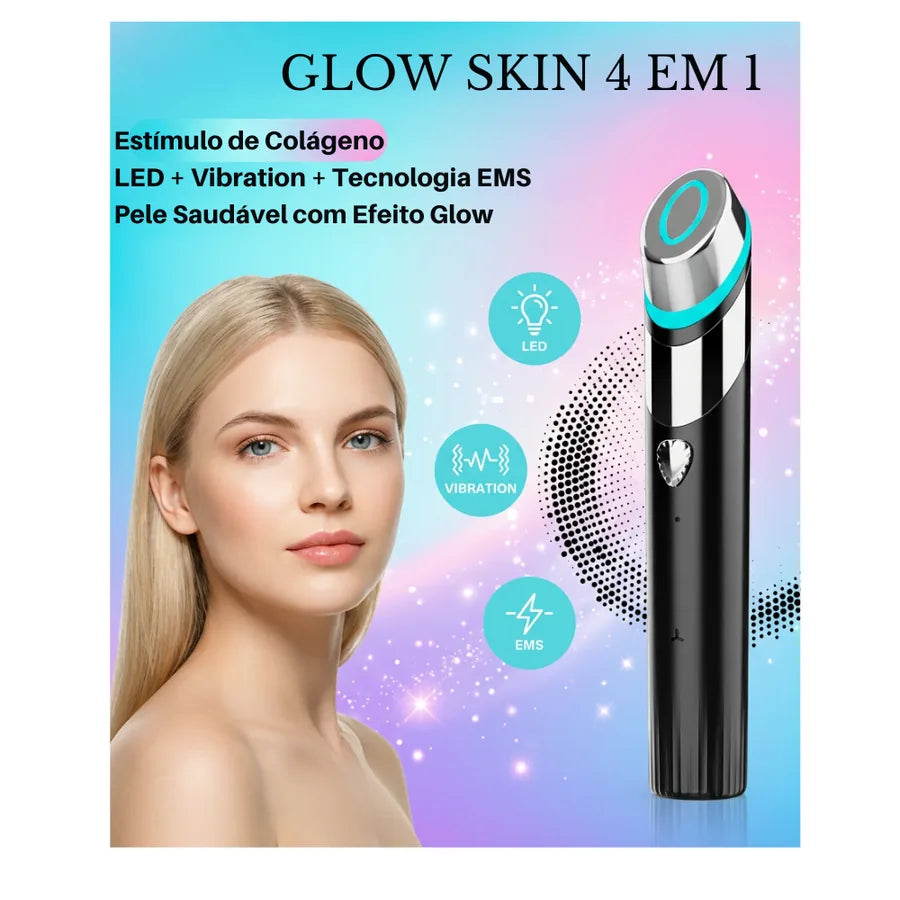 Glow Skin 4 em 1 - Aparelho Facial com Microcorrente, LED, Vibração e Aquecimento para Cuidados com Firmeza e… - foto 3