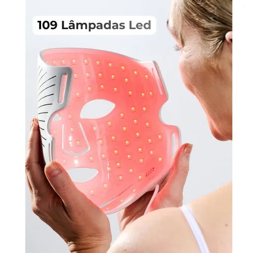 Máscara Facial LED Terapia Photon High 7 Cores em Silicone com 110 Leds - Anti Sinais - foto 3