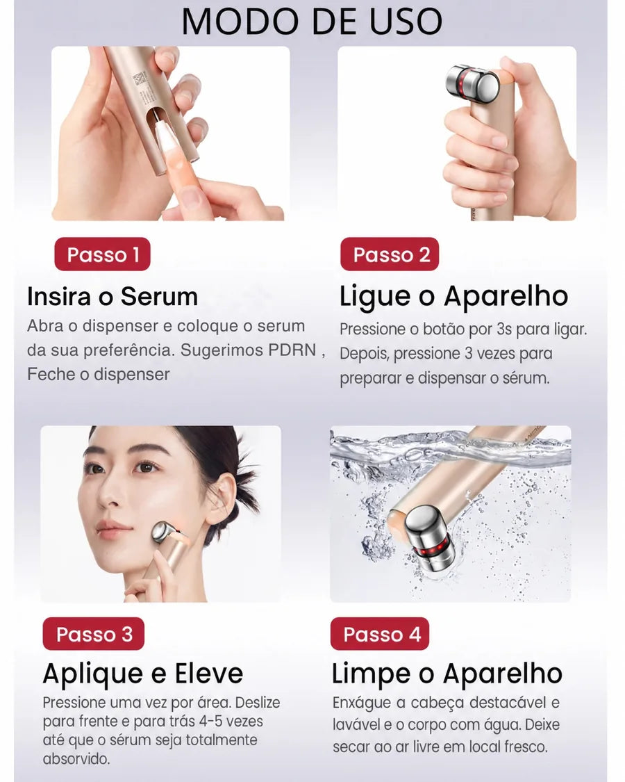 Lumini Massageador Facial Elétrico, Dispositivo de Beleza com Microcorrente e Estimulo a Absorção de Serum para… - foto 3