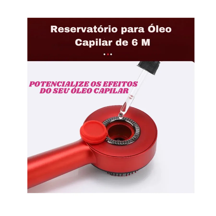 Escova Massageadora para Couro Cabeludo com Luz Vermelha 630 nm, 3 Modos e Reservatório de 6 ml - foto 3