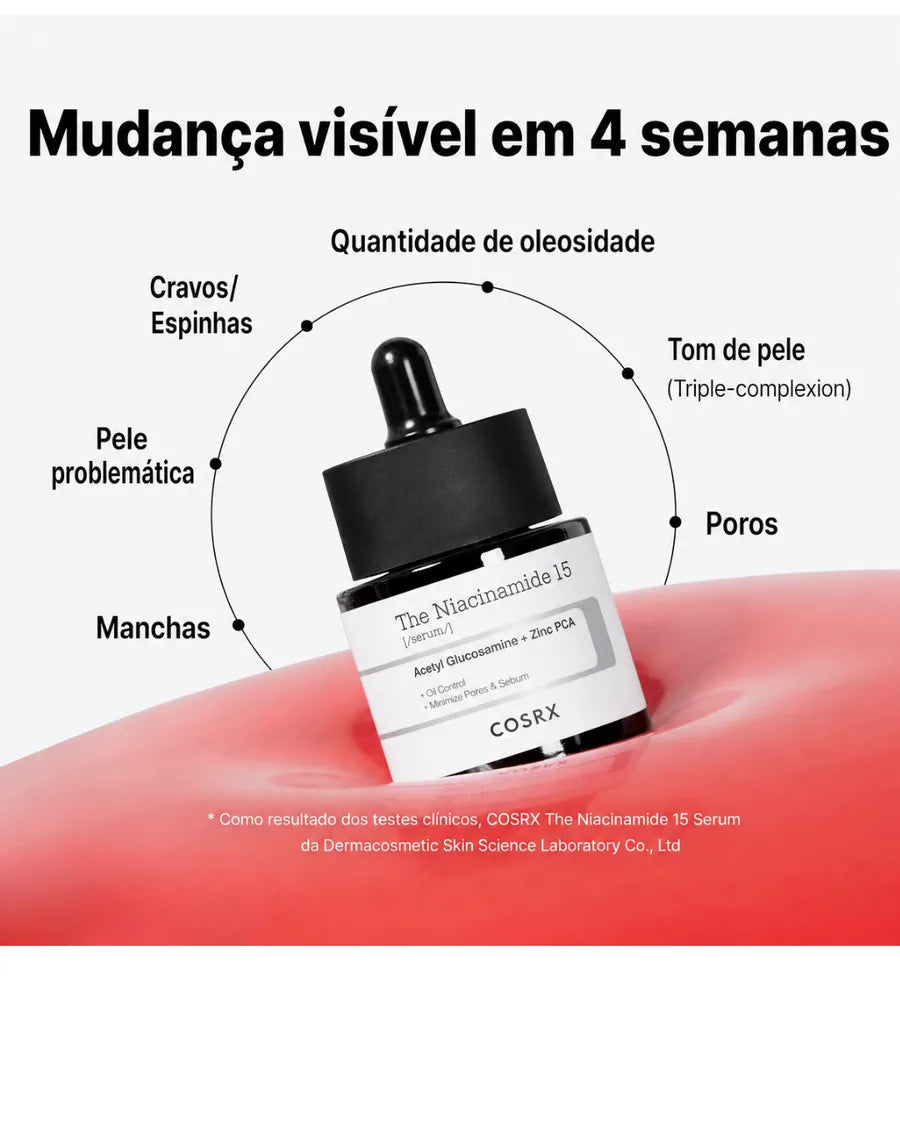 COSRX Niacinamide 15% Face Serum com Zinco 1% para Oleosidade, Poros Visíveis e Textura Irregular - foto 4