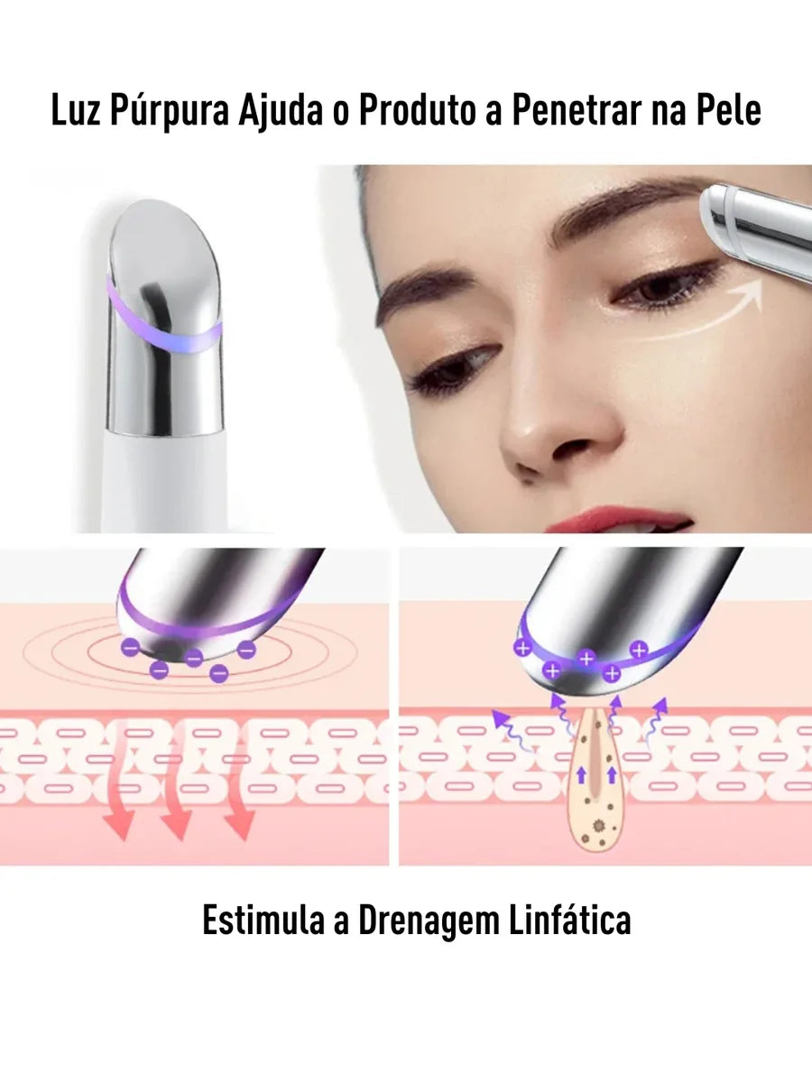 Hailicare Massageador para a Região dos Olhos com Luz LED, Vibração e Aquecimento - 3 Modos - foto 4
