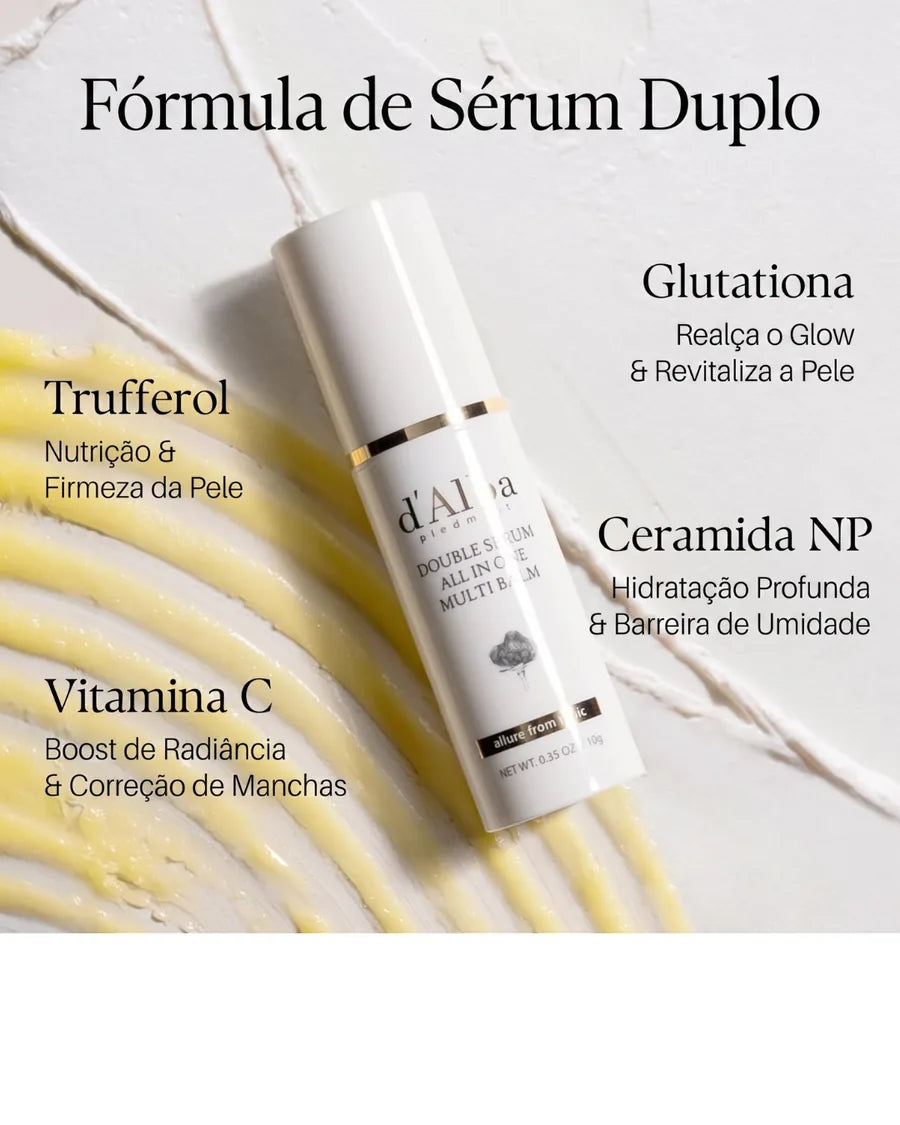 d’Alba White Truffle Double Serum Multi Balm - Balm Multifuncional com Vitamina C e Colágeno Vegano - foto 4