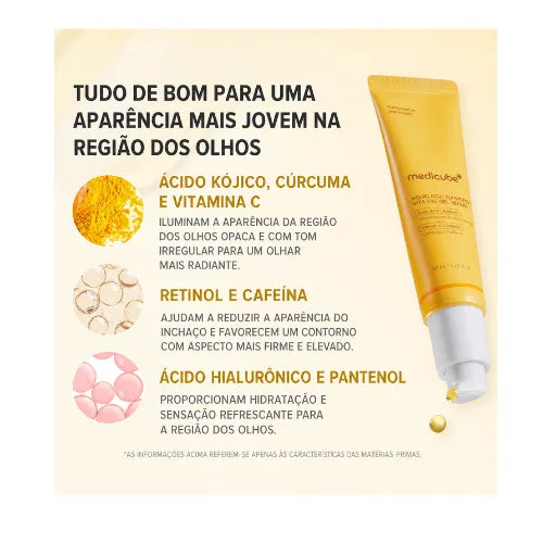 Sérum para Olhos Medicube com Ácido Kójico, Vitamina C, Retinol e Cafeína - Iluminador para Olheiras e Linhas Finas - foto 4