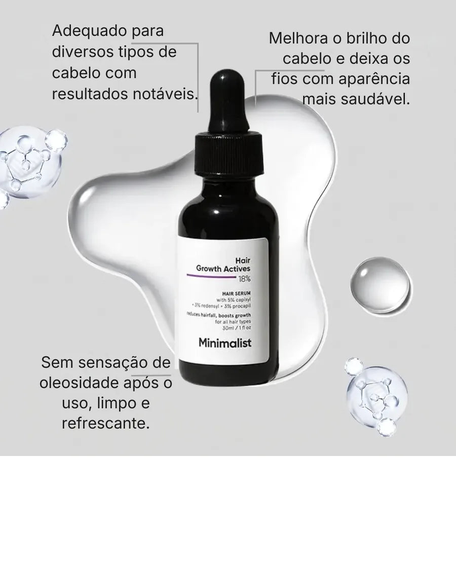 Serum Minimalist 18% para Estímulo de Crescimento e Fortalecimento Capilar - soro natural para reparação e cuidados… - foto 4