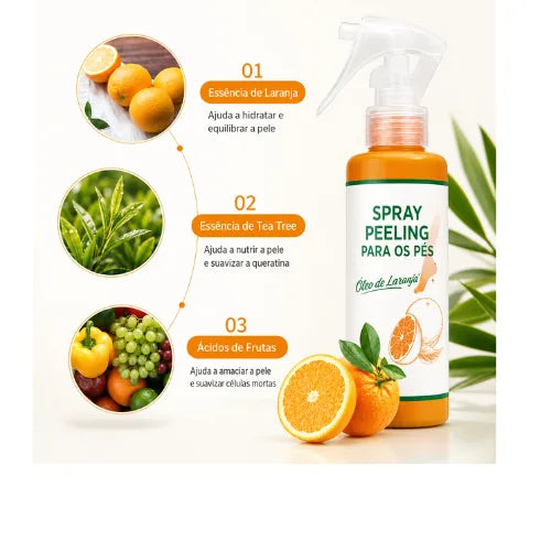Spray Peeling para Pés com Óleo de Laranja - Removedor de Pele e Calosidades, Esfoliante e Amaciante Pés - foto 5