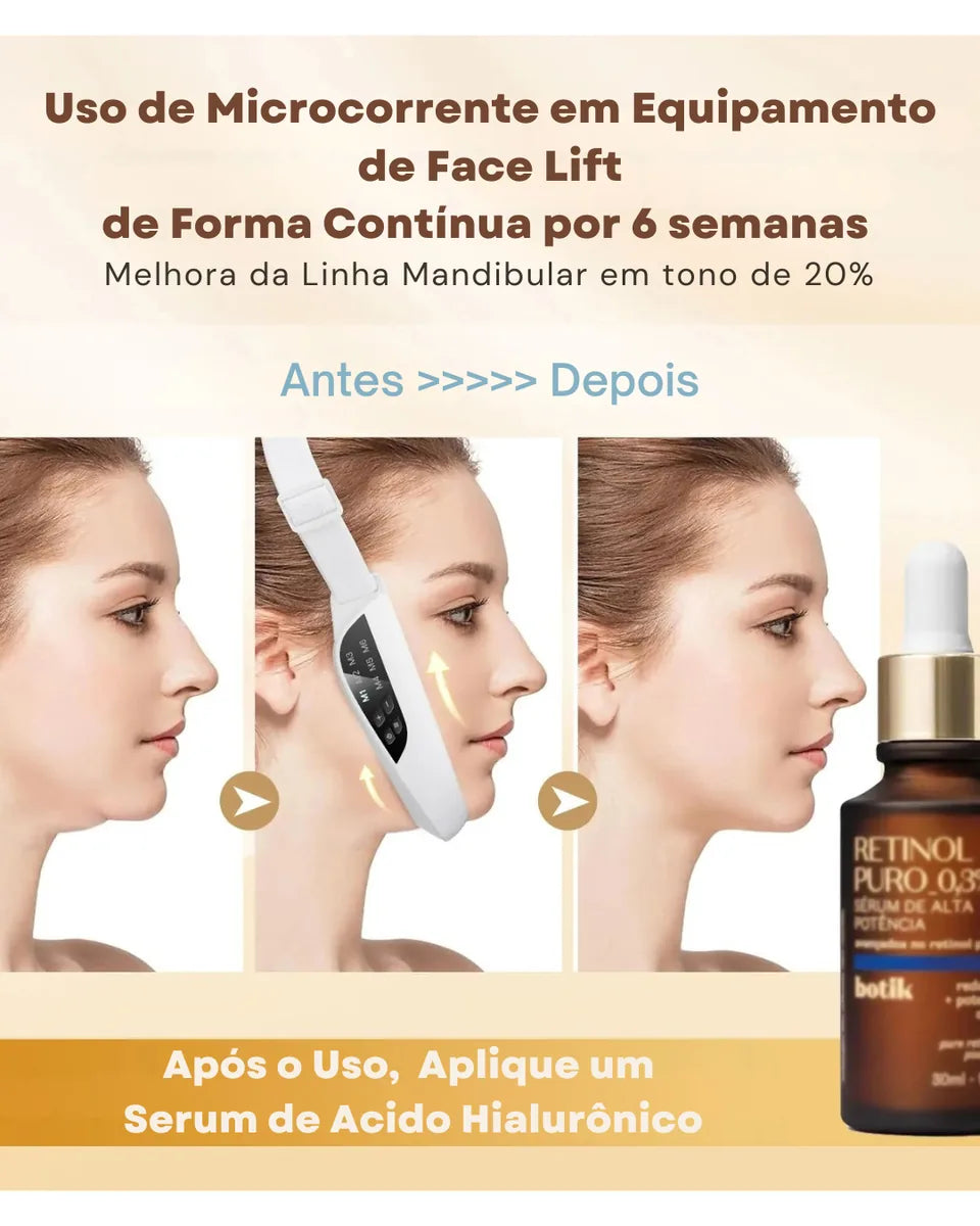 Massageador Facial V-Face com microcorrente EMS, LED e Vibração Lifting e Contorno Face - foto 5
