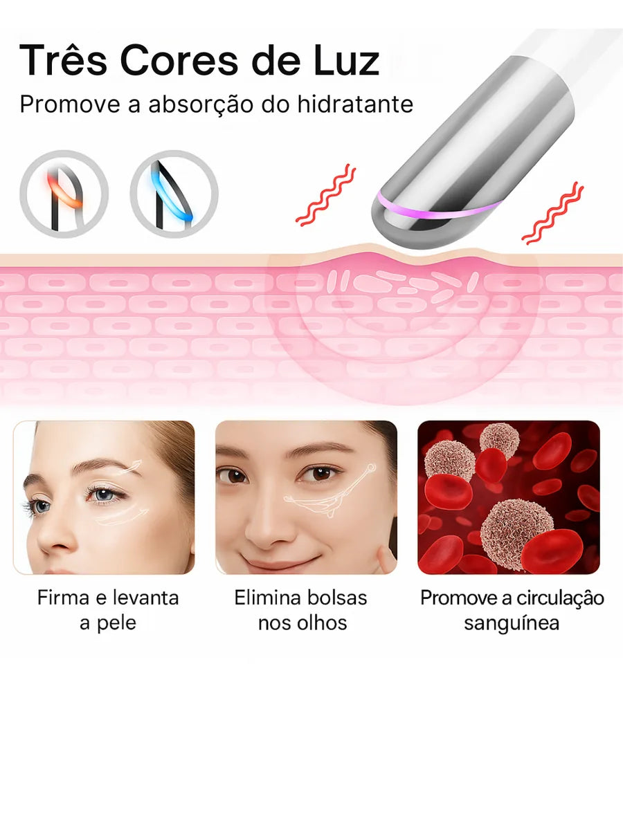 Hailicare Massageador para a Região dos Olhos com Luz LED, Vibração e Aquecimento - 3 Modos - foto 5