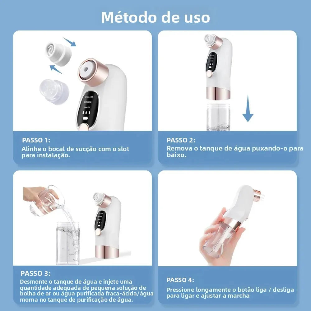 Removedor de Cravos Hailicare com Sucção Ajustável, Circulação de Água e 6 Ponteiras - foto 6